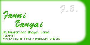 fanni banyai business card